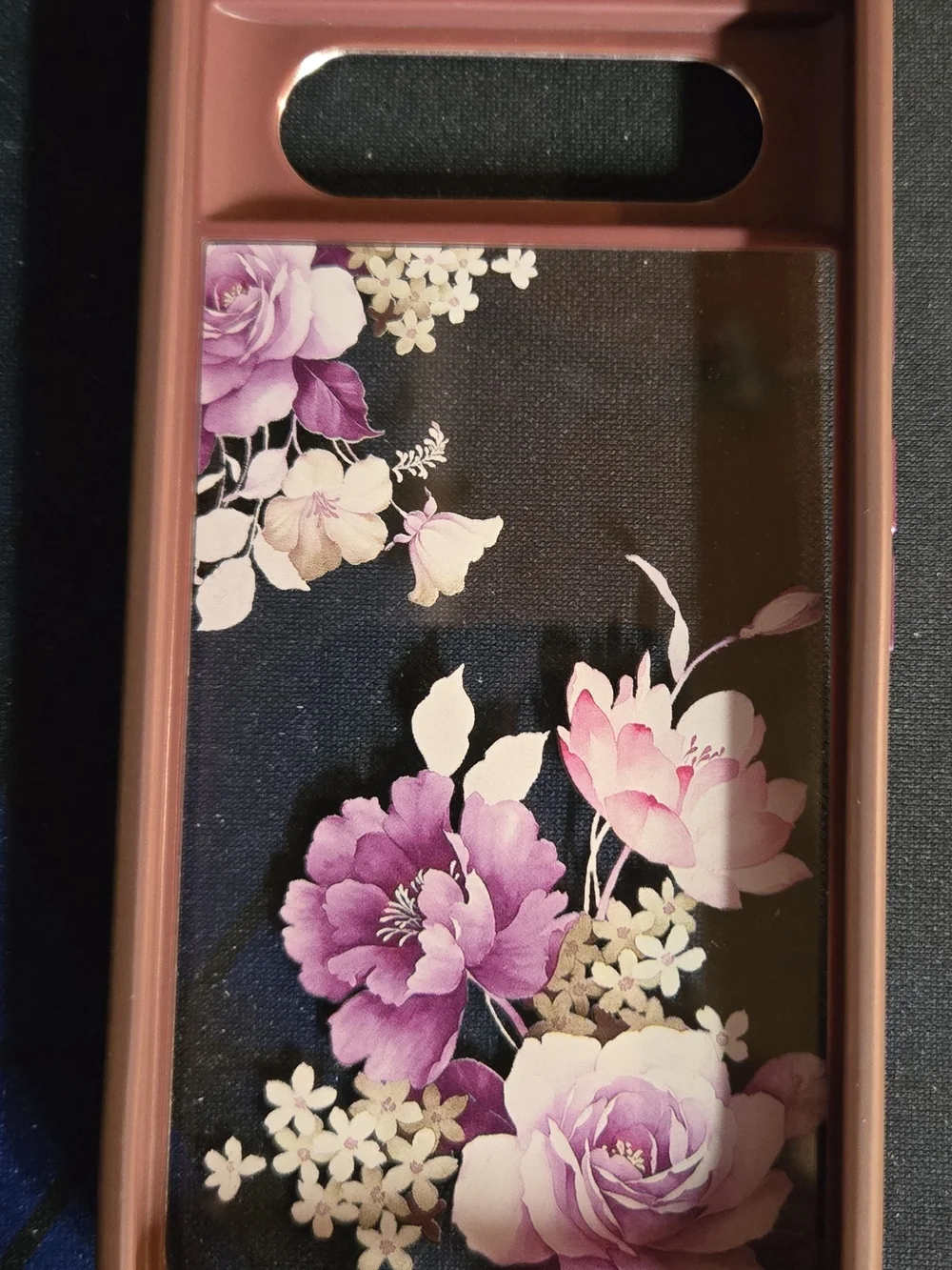 Dagoroo Google Pixel 8 Crystal Clear Flower Pattern Phone Case Purple